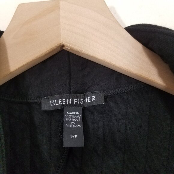 Eileen Fisher Open Front Sleeveless Vest Jacket Black Size S - Picture 3 of 5